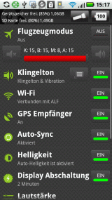 Quick Settings Einstellungen f�rs Android-Handy